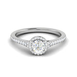 Load image into Gallery viewer, 0.50 cts Solitaire Halo Diamond Shank Platinum Ring JL PT RH RD 295   Jewelove.US
