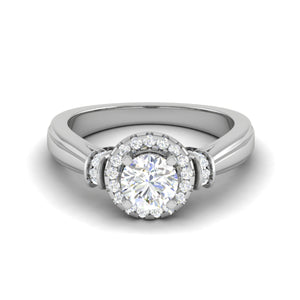 0.50 cts Solitaire Halo Diamond Platinum Ring JL PT JRW2586MM   Jewelove.US