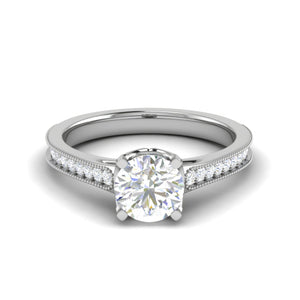 0.50 cts Solitaire Diamond Shank Platinum Ring for Women JL PT RV RD 110   Jewelove