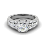 Load image into Gallery viewer, 0.30 cts. Solitaire Platinum Halo Diamond Split Shank Engagement Ring JL PT WB6016   Jewelove
