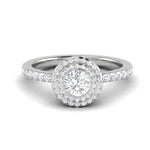 Load image into Gallery viewer, 0.50 cts Solitaire Double Halo Diamond Shank Platinum Ring JL PT RH RD 257   Jewelove.US
