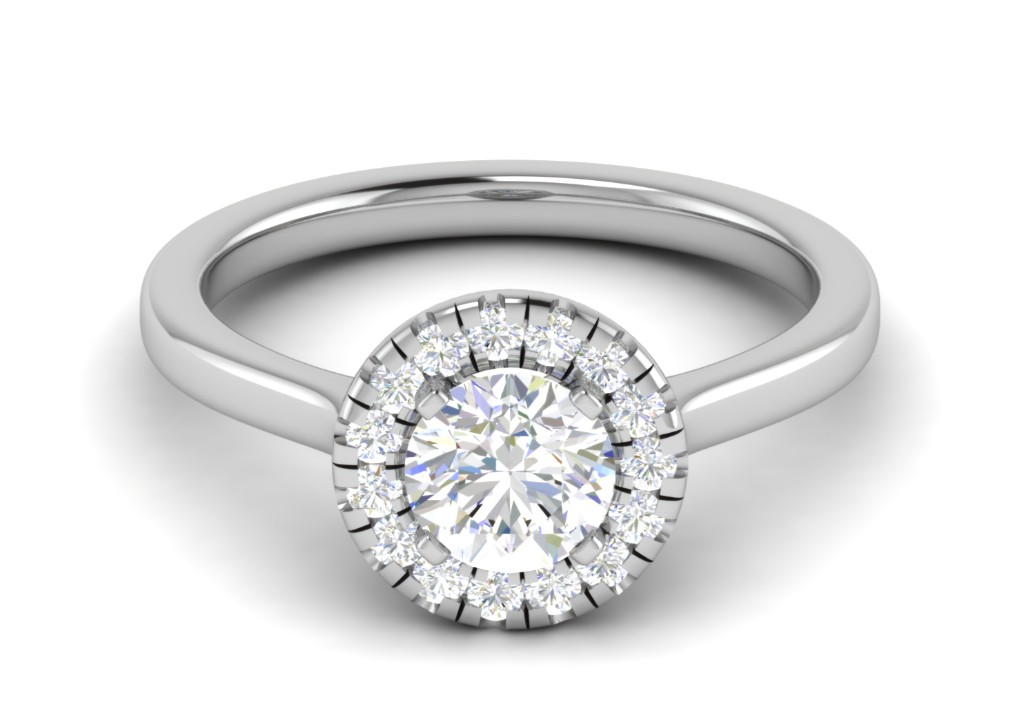 0.50 cts Solitaire Single Halo Platinum Ring JL PT RH RD 111   Jewelove.US