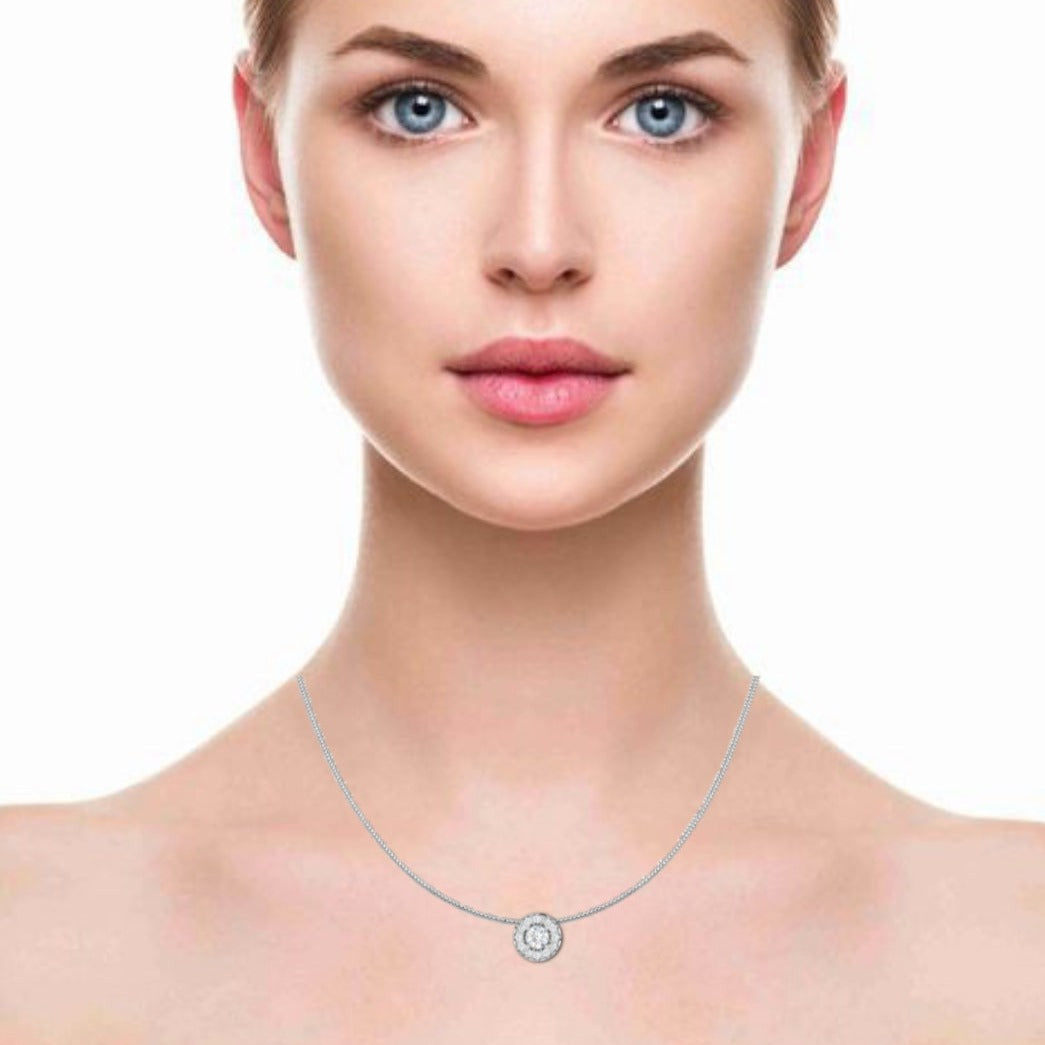 Designer Platinum with Diamond Solitaire Pendant JL PT PF RD 108   Jewelove.US