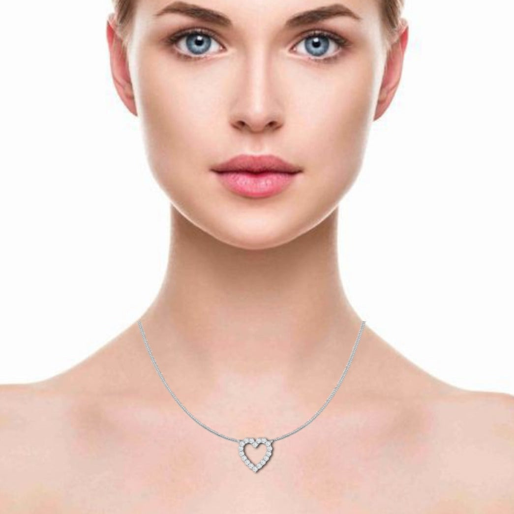 Platinum Heart Pendant with Diamonds for Women JL PT P PF RD 102   Jewelove.US