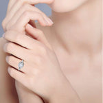 Load image into Gallery viewer, 0.50 cts. Cushion Solitaire Double Halo Split Shank Platinum Ring JL PT RH CU 179   Jewelove.US
