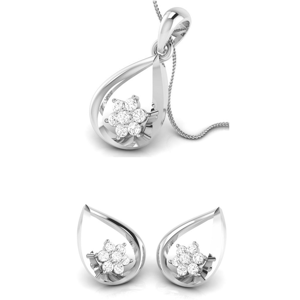 Platinum Diamond Pendant Set JL PT P BT 74-G  Pendant-Set Jewelove.US