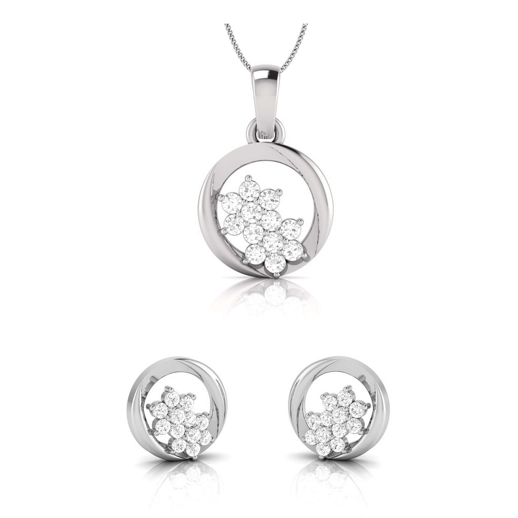 Platinum Diamond Pendant Set JL PT P BT 74-H  Pendant-Set Jewelove.US