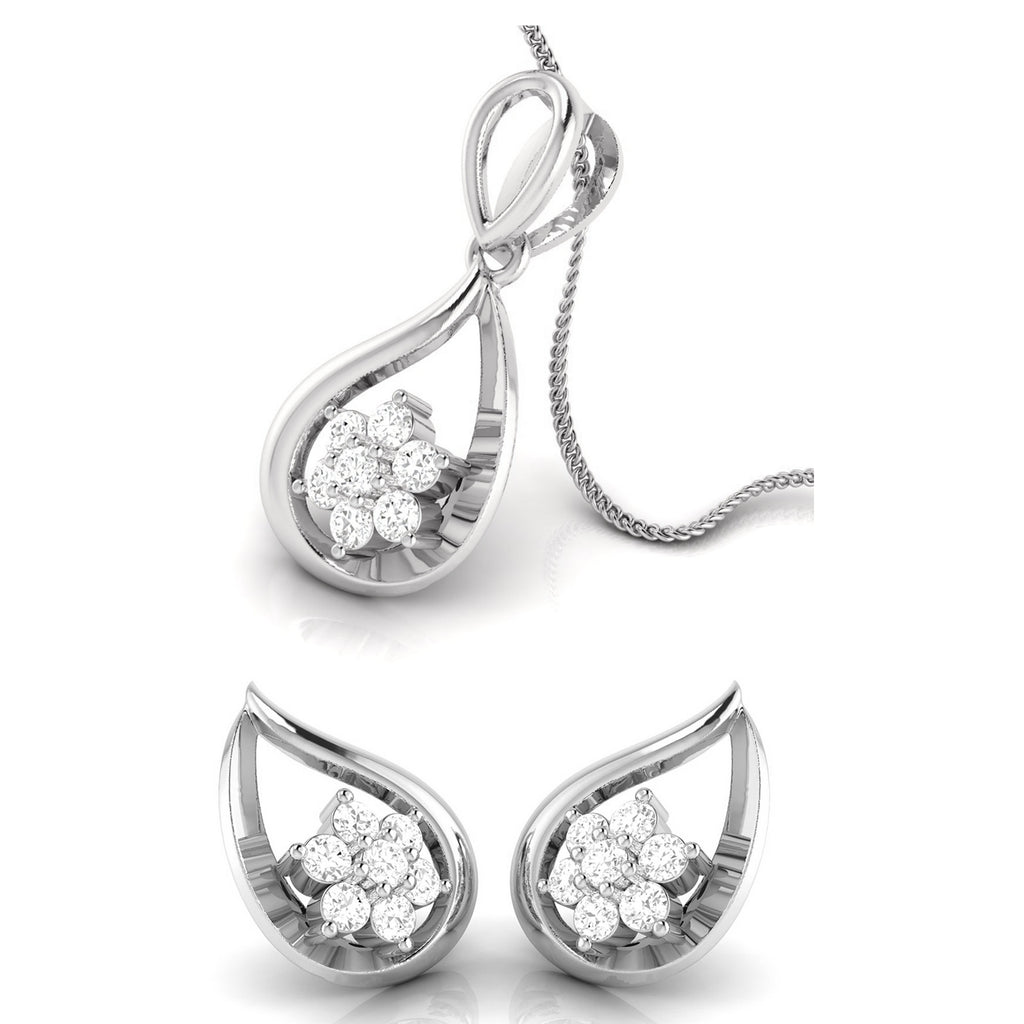 Platinum Diamond Pendant Set JL PT P BT 75-H  Pendant-Set Jewelove.US