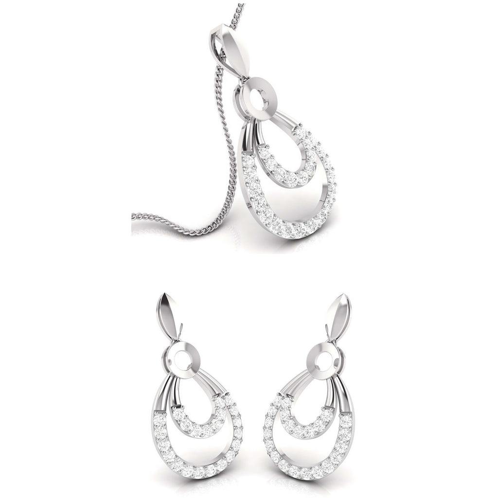 Platinum Diamond Pendant Set for Women JL PT P BT 76-A  Pendant-Set Jewelove.US