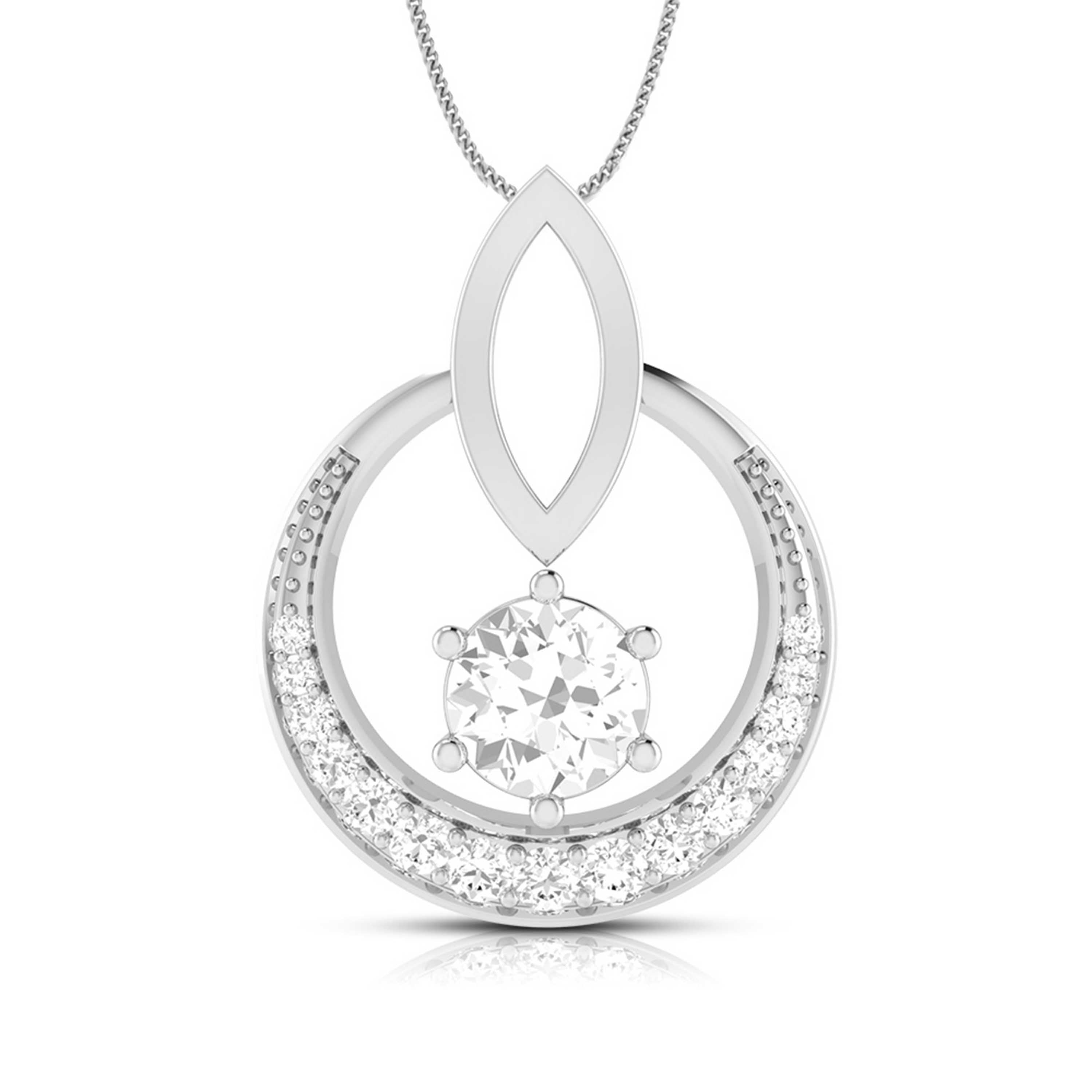 Designer Platinum with Diamond Solitaire Pendant Set for Women JL PT PE 76G  Pendant Jewelove.US