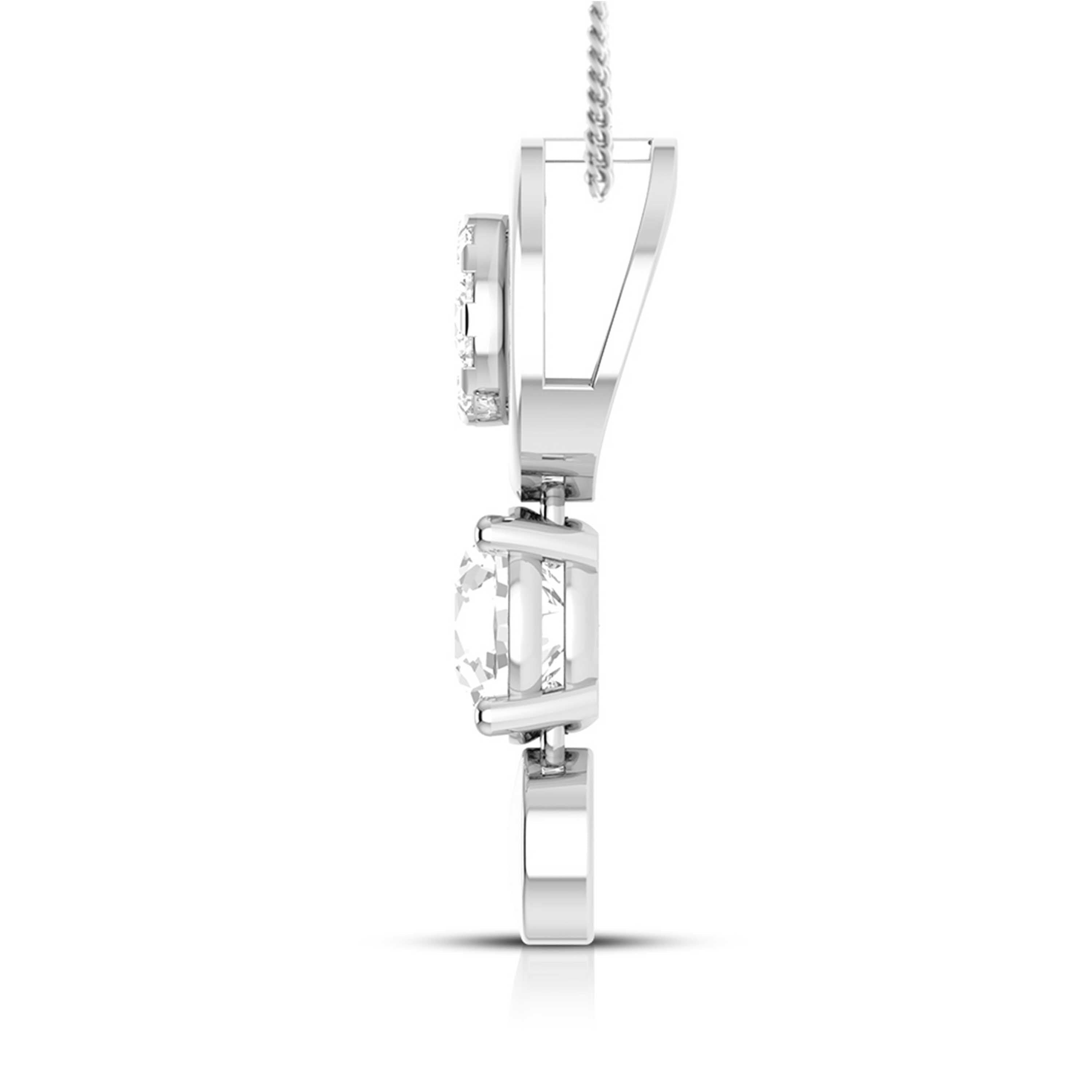 Designer Platinum with Diamond Solitaire Pendant Set for Women JL PT PE 78A   Jewelove.US