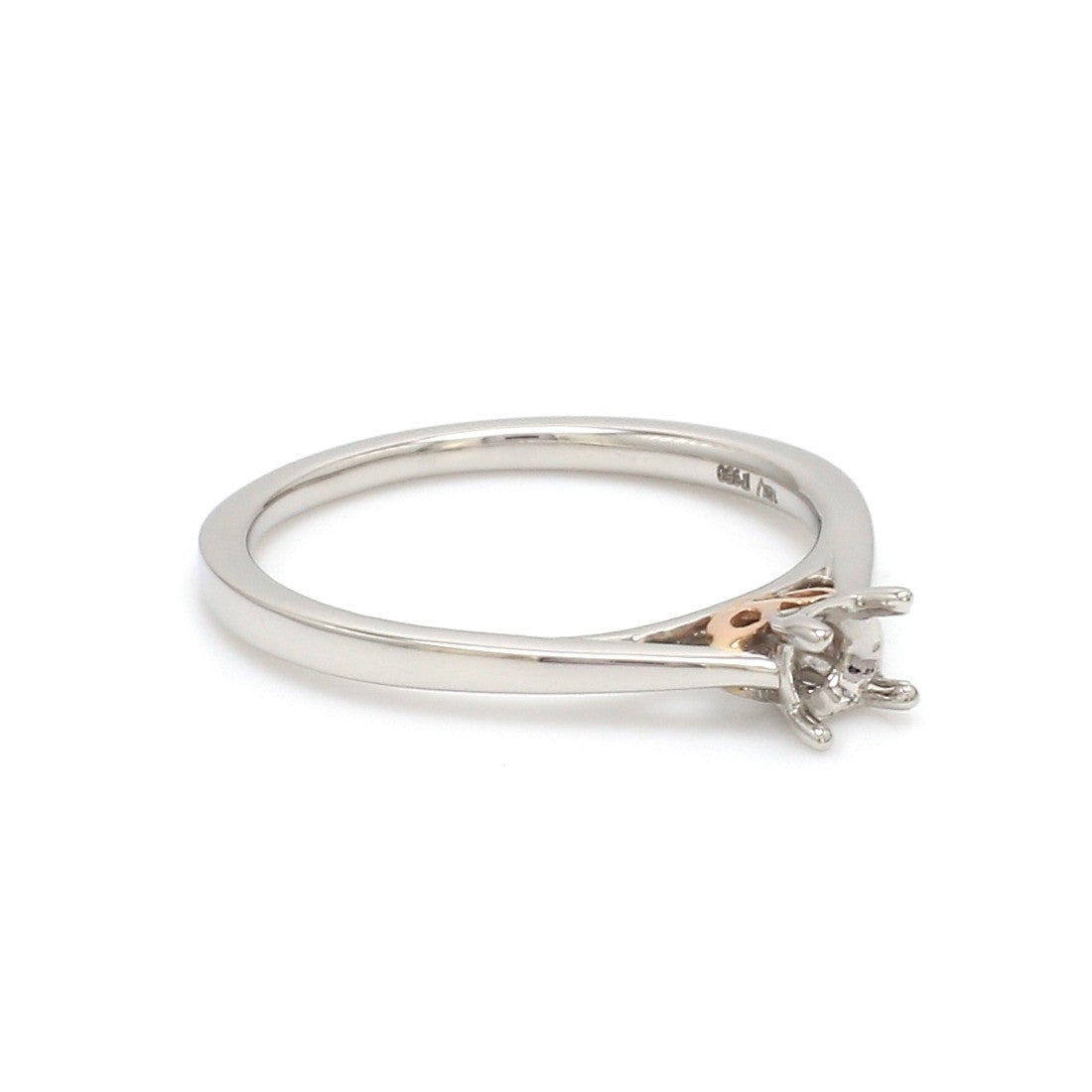 Platinum Rose Gold Solitaire Mounting JL PT 1138-M   Jewelove.US