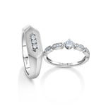 Load image into Gallery viewer, Designer Platinum Love Bands with Diamonds JL PT 1062   Jewelove.US
