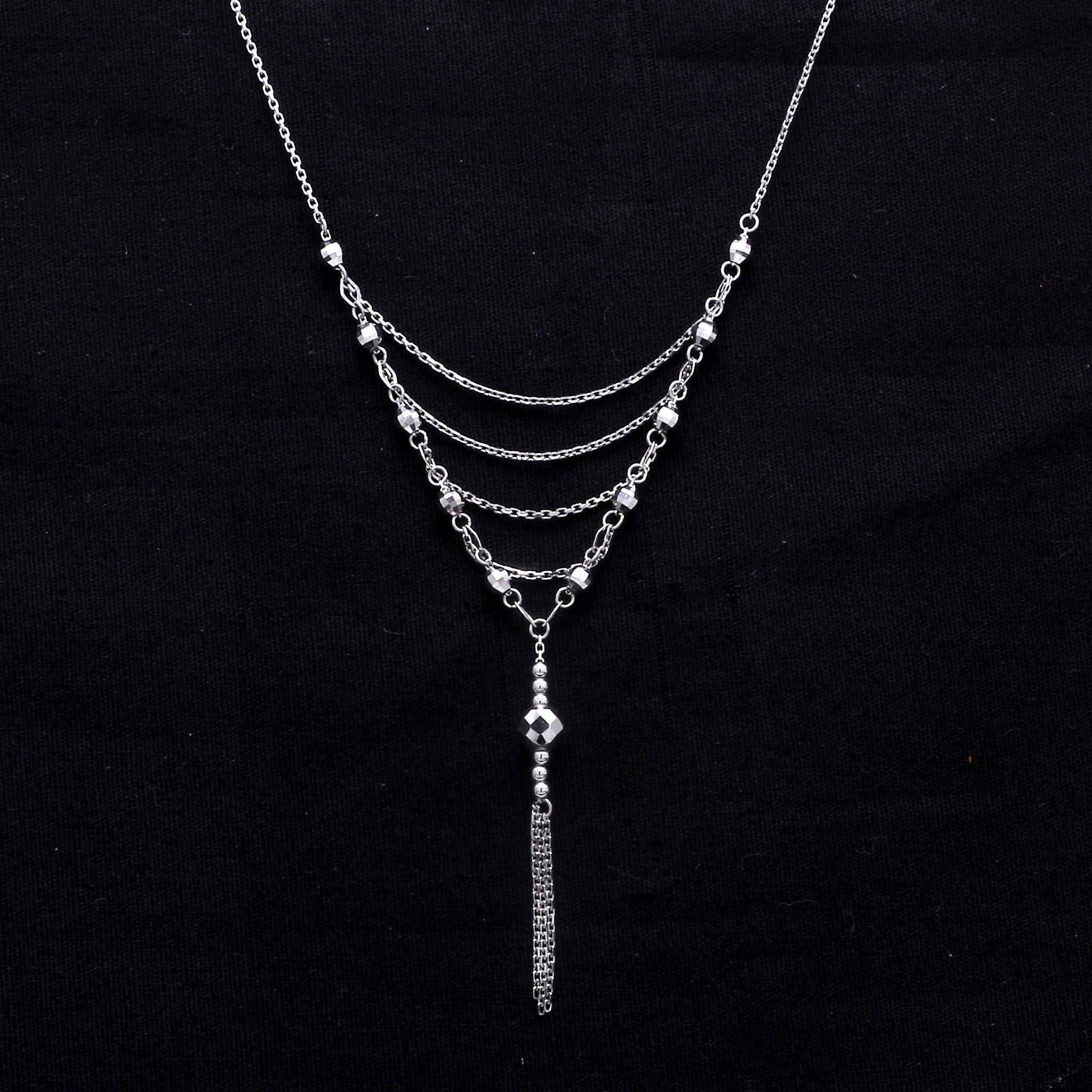 Japanese Platinum Diamond Cut Balls Necklace Chain for Women JL PT CH 204   Jewelove.US