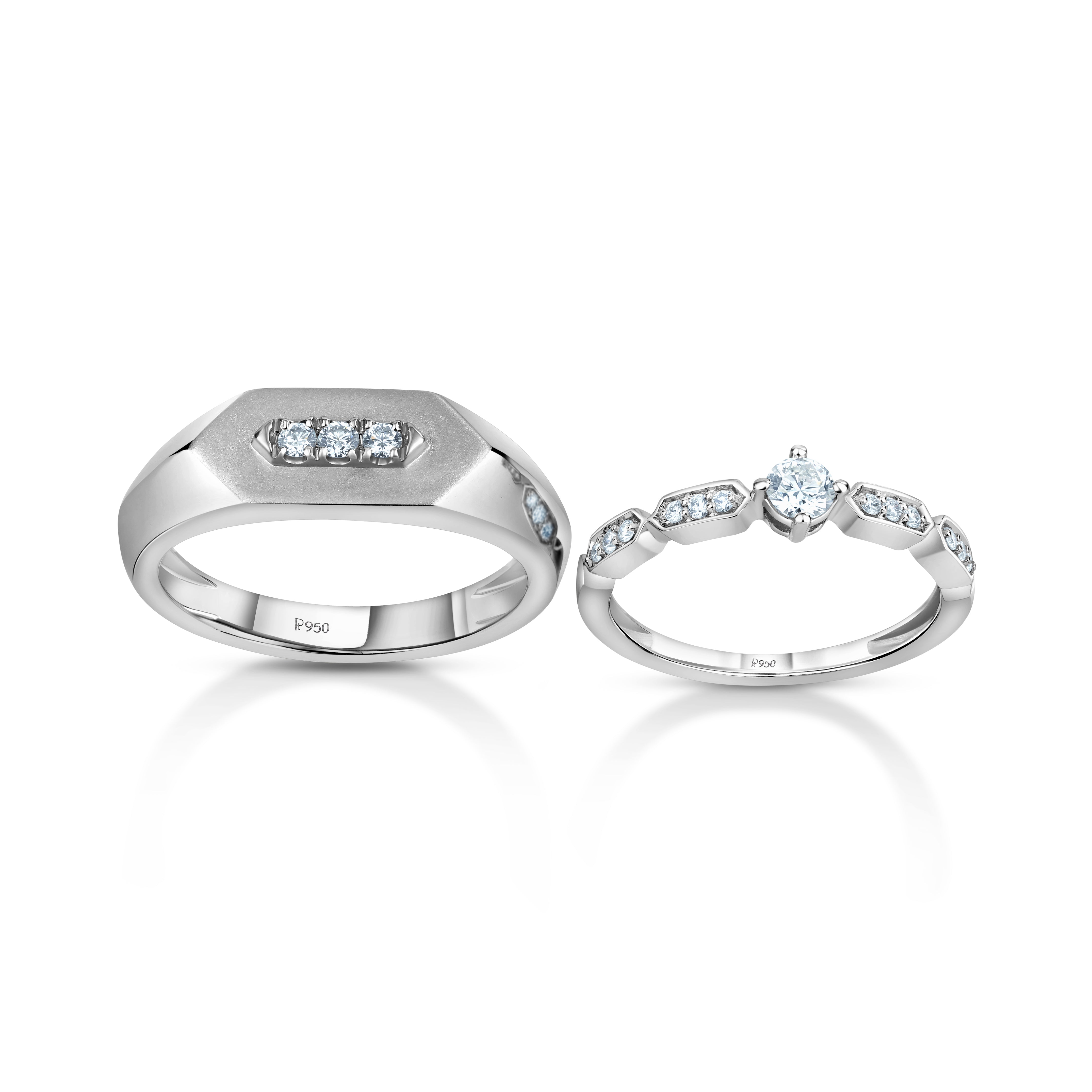 Designer Platinum Love Bands with Diamonds JL PT 1062  Both Jewelove.US