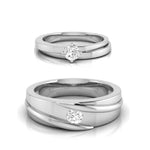 Load image into Gallery viewer, Platinum Diamond Couple Love Bands JL PT B-27  Both-J-VS Jewelove.US
