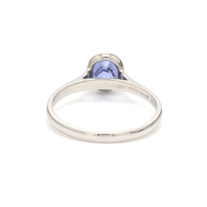 Oval Cut Blue Sapphire Platinum Ring for Women JL PT 1196   Jewelove