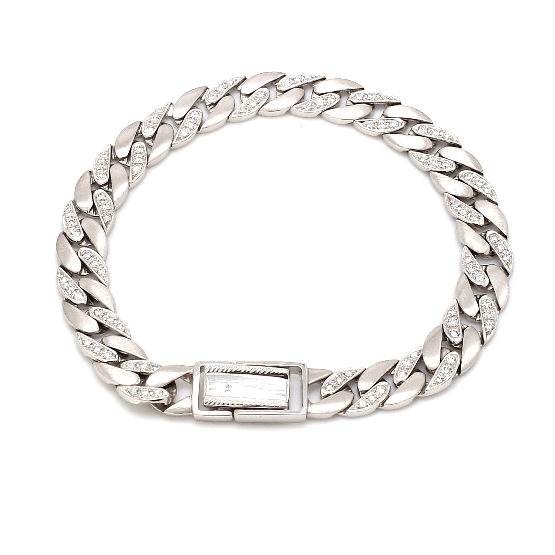 Mens platinum cuban deals link bracelet