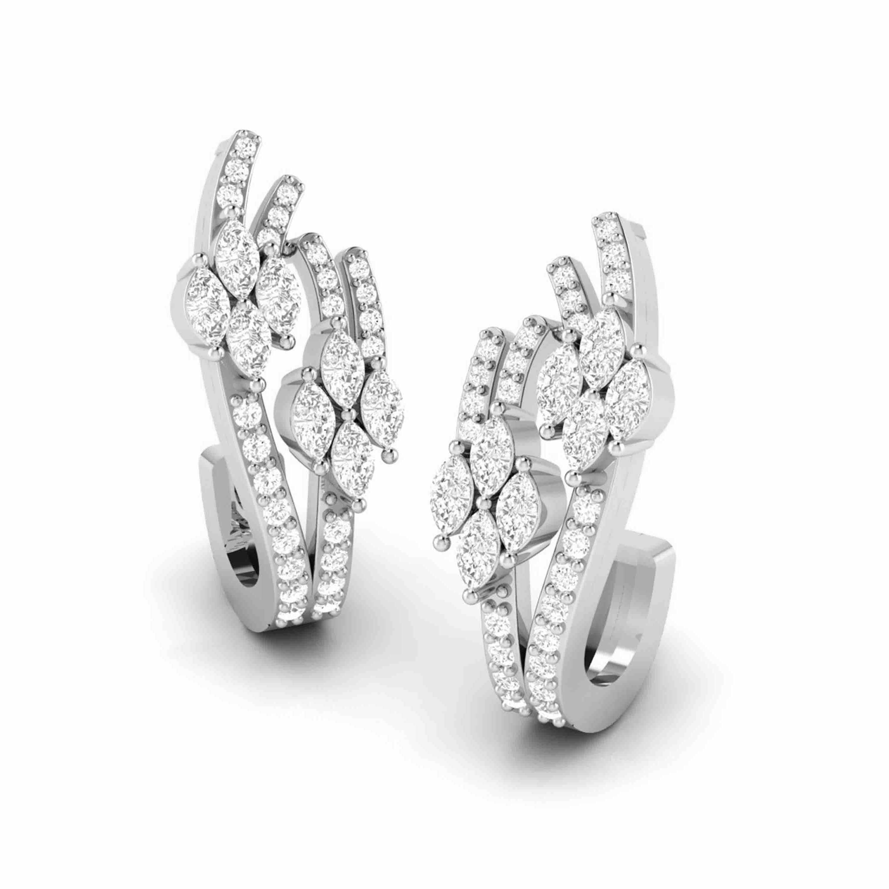 Designer Platinum & Diamond Earrings for Women JL PT E BL-30   Jewelove.US