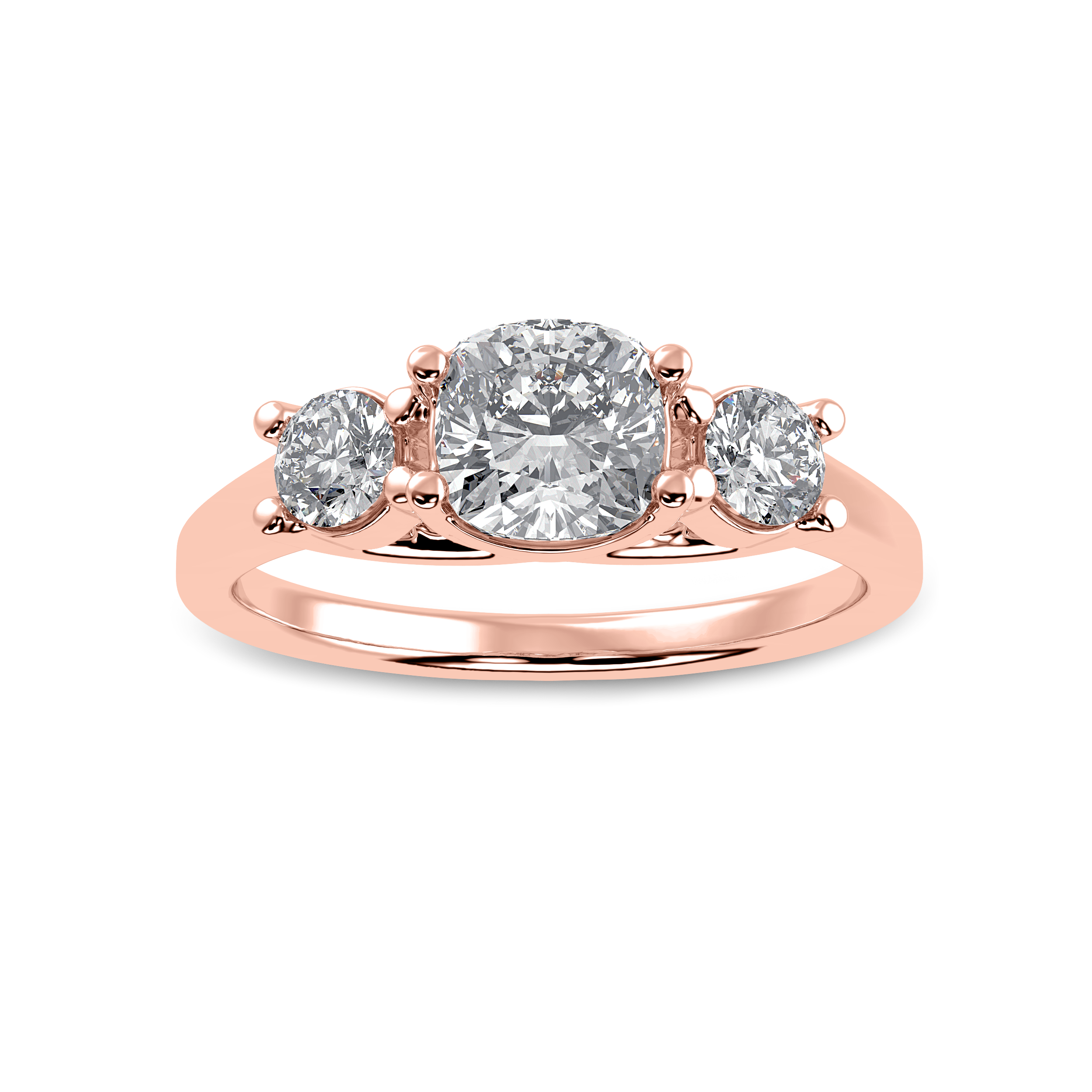 50-Pointer Cushion Cut Solitaire Diamond 18K Rose Gold Ring JL AU 1231R-A   Jewelove.US