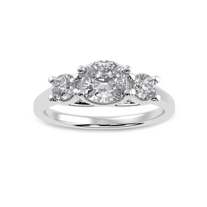 50-Pointer Cushion Cut Solitaire Diamond Accents Platinum Engagement Ring JL PT 1231-A   Jewelove.US