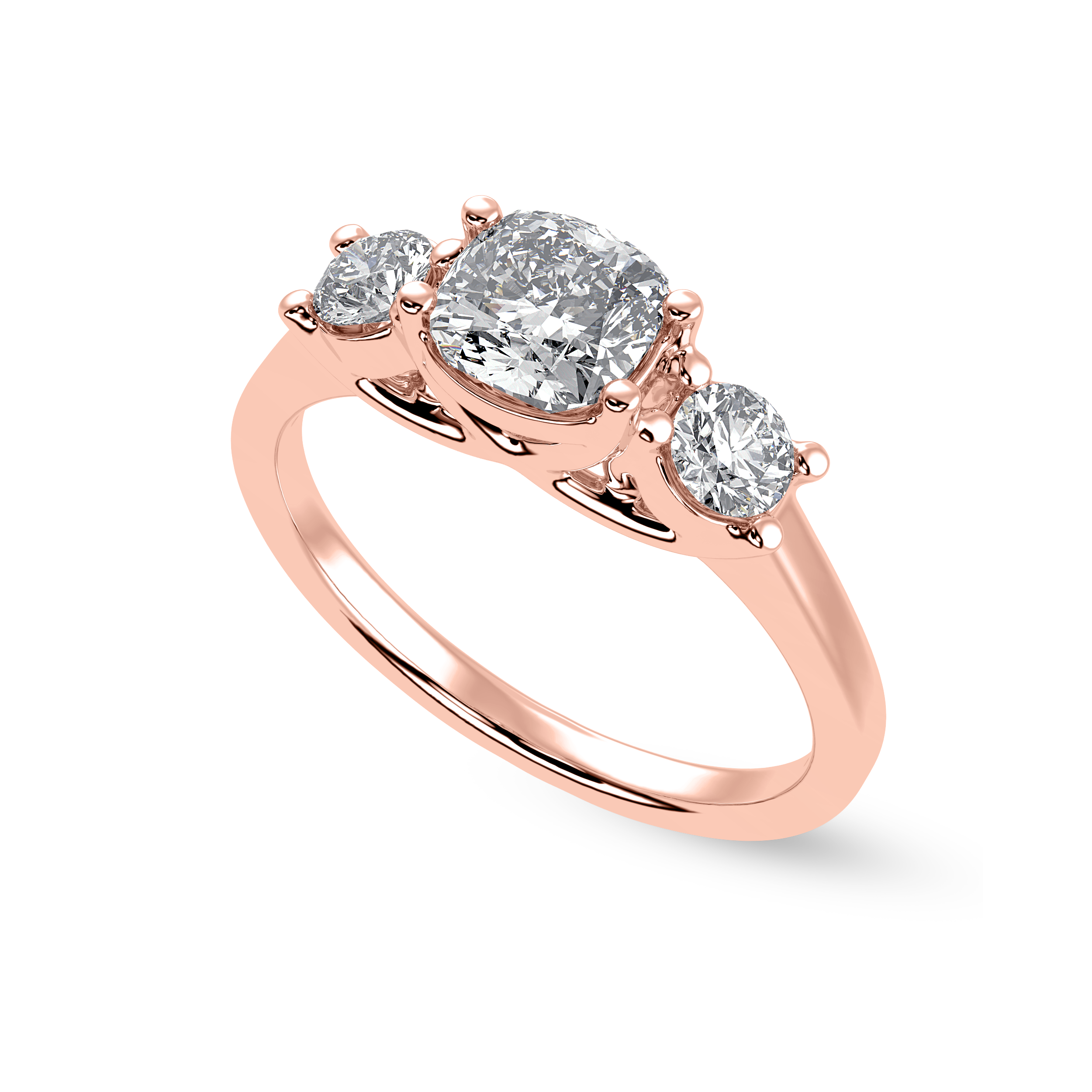 30-Pointer Cushion Cut Solitaire Diamond 18K Rose Gold Ring JL AU 1231R   Jewelove.US