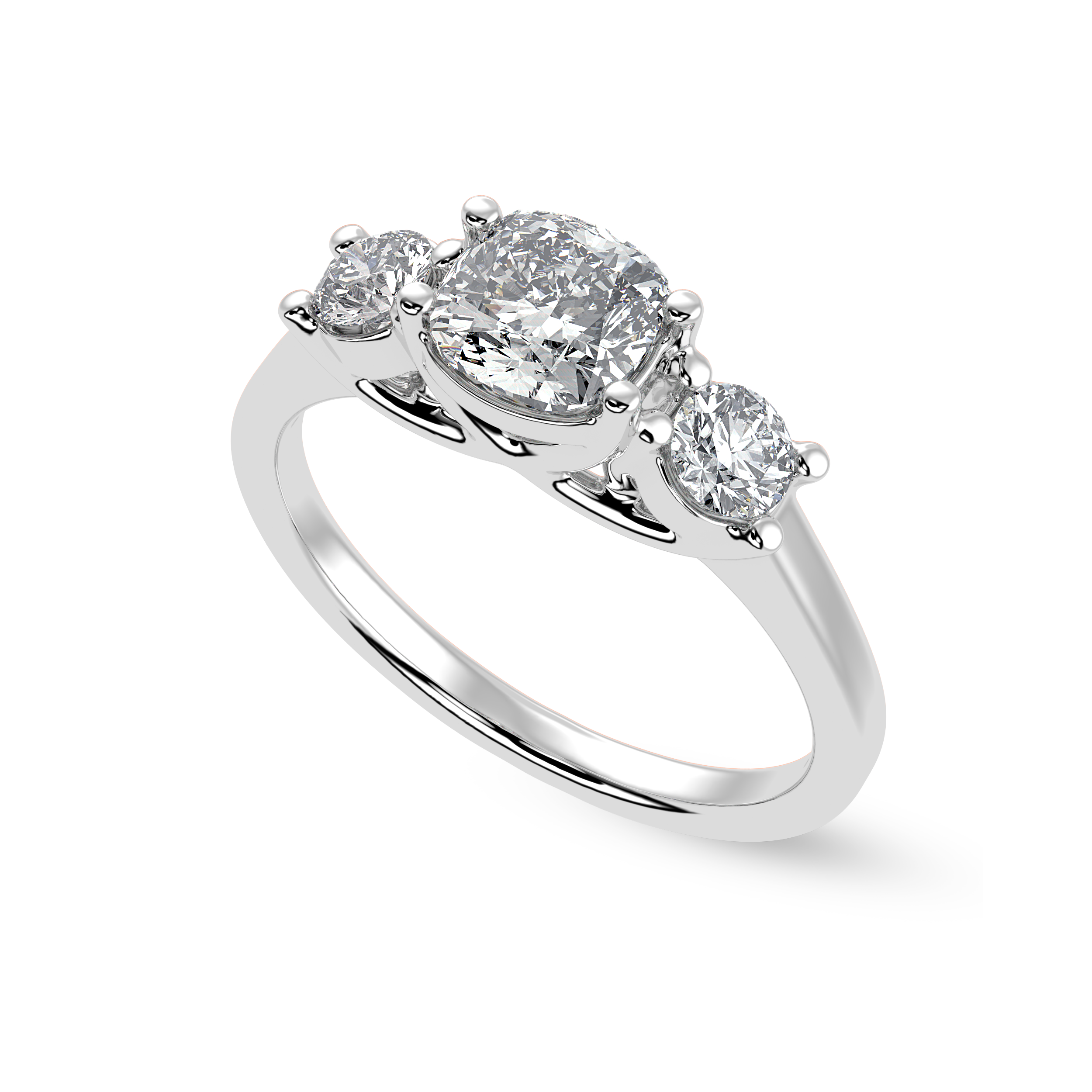 50-Pointer Cushion Cut Solitaire Diamond Accents Platinum Engagement Ring JL PT 1231-A   Jewelove.US