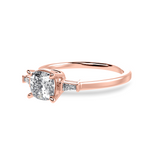 Load image into Gallery viewer, 30-Pointer Cushion Cut Solitaire with Baguette Diamond Accents 18K Rose Gold Ring JL AU 1223R   Jewelove.US
