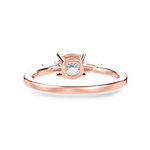 Load image into Gallery viewer, 30-Pointer Cushion Cut Solitaire with Baguette Diamond Accents 18K Rose Gold Ring JL AU 1223R   Jewelove.US
