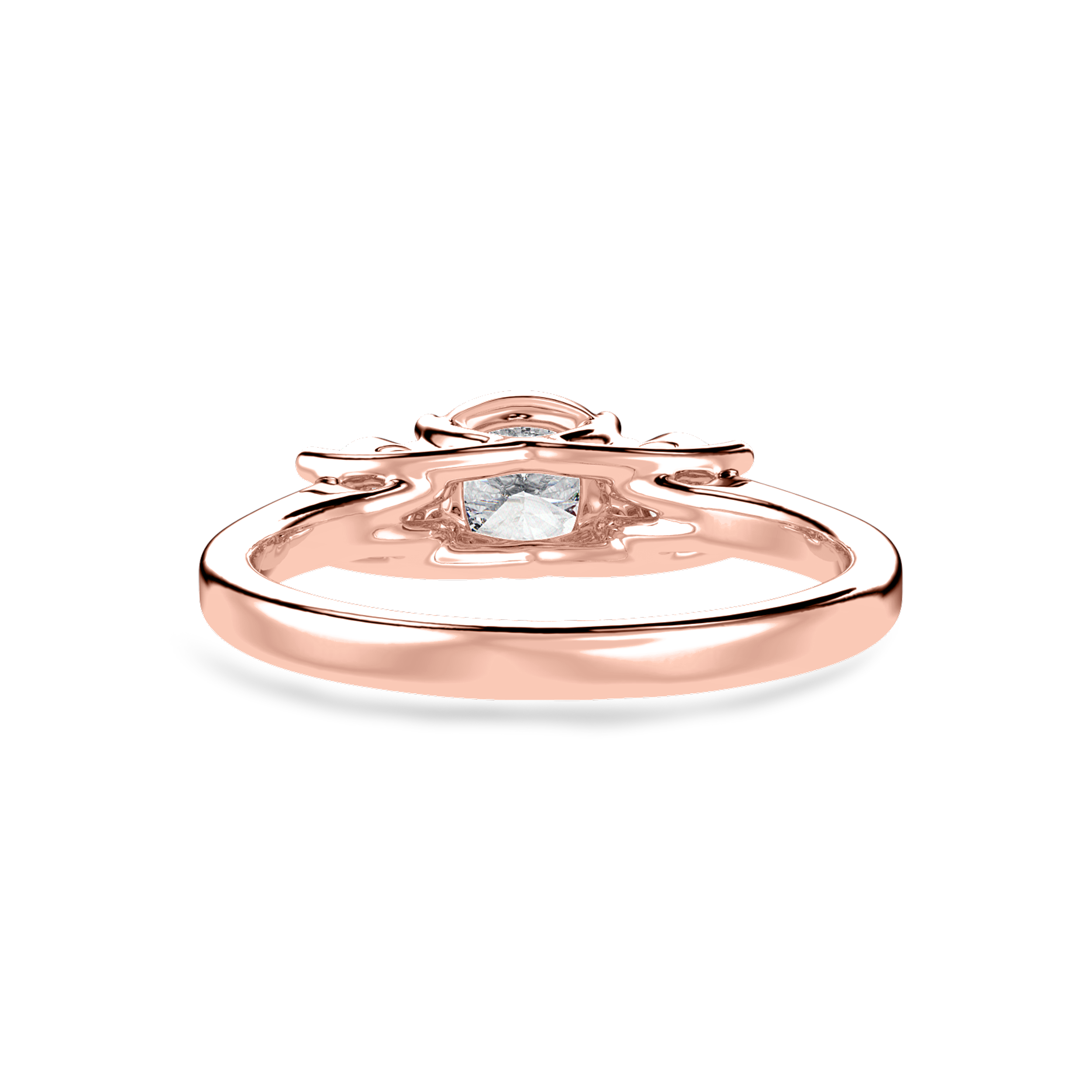 50-Pointer Cushion Cut Solitaire Diamond 18K Rose Gold Ring JL AU 1231R-A   Jewelove.US