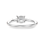 Load image into Gallery viewer, 50-Pointer Cushion Cut Solitaire with Baguette Diamond Accents Platinum Ring JL PT 1223-A   Jewelove.US
