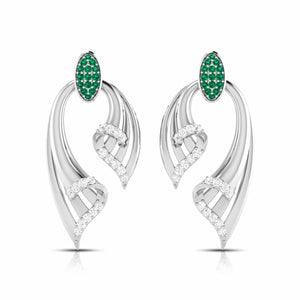 Designer Platinum Diamond Earrings for Women JL PT E NL8536  Green Jewelove.US