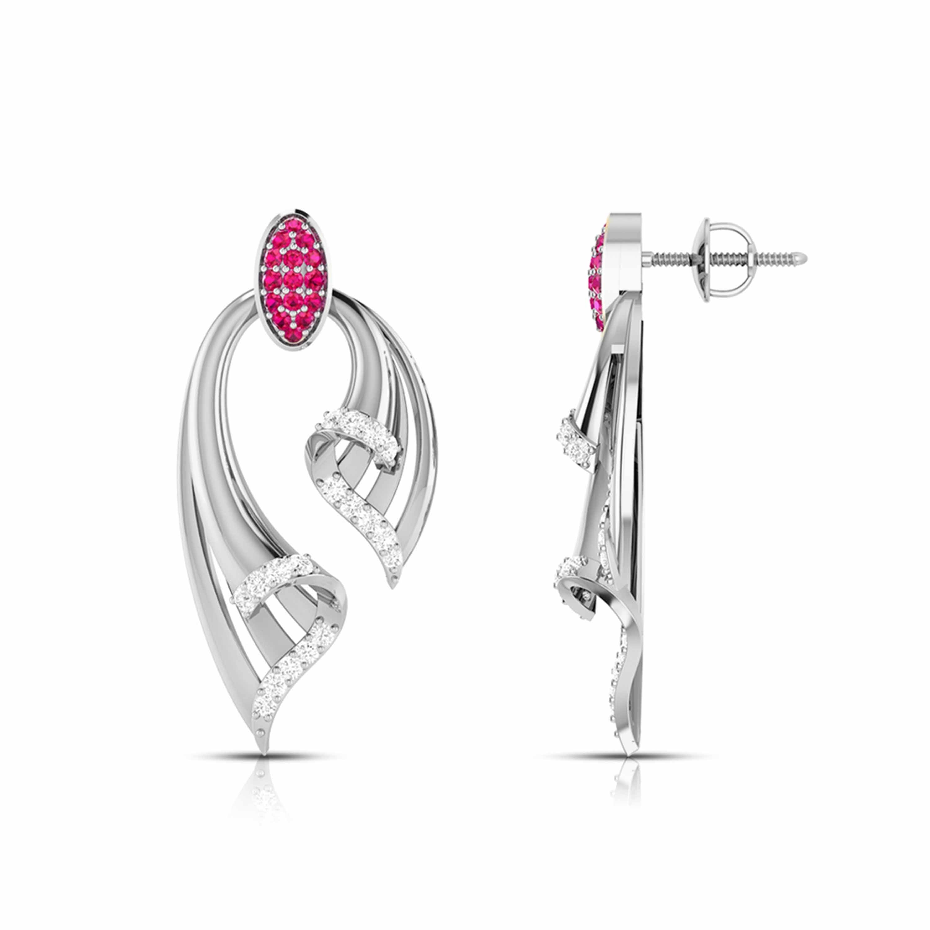 Designer Platinum Diamond Earrings for Women JL PT E NL8536   Jewelove.US