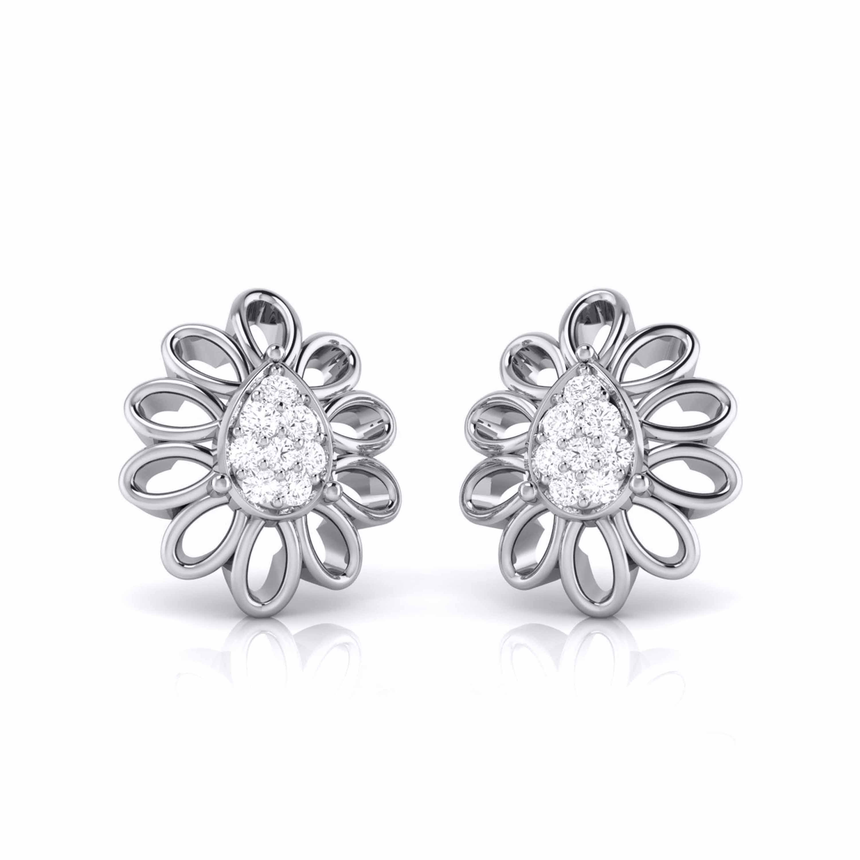 Designer Platinum Diamond Earrings for Women JL PT E B-2   Jewelove.US