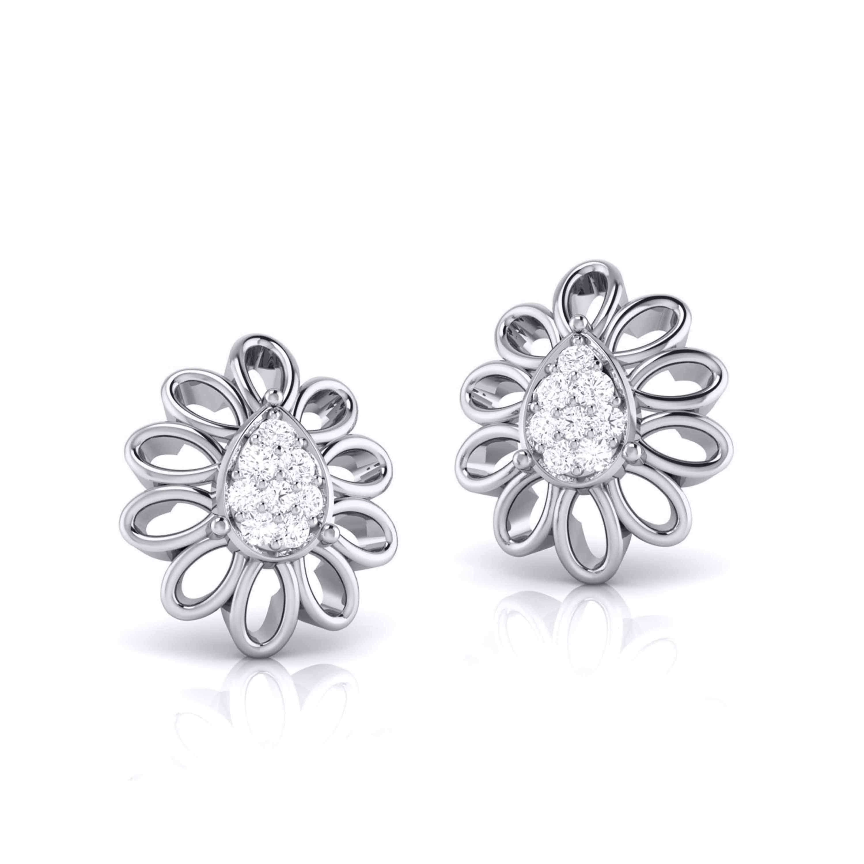 Designer Platinum Diamond Earrings for Women JL PT E B-2   Jewelove.US