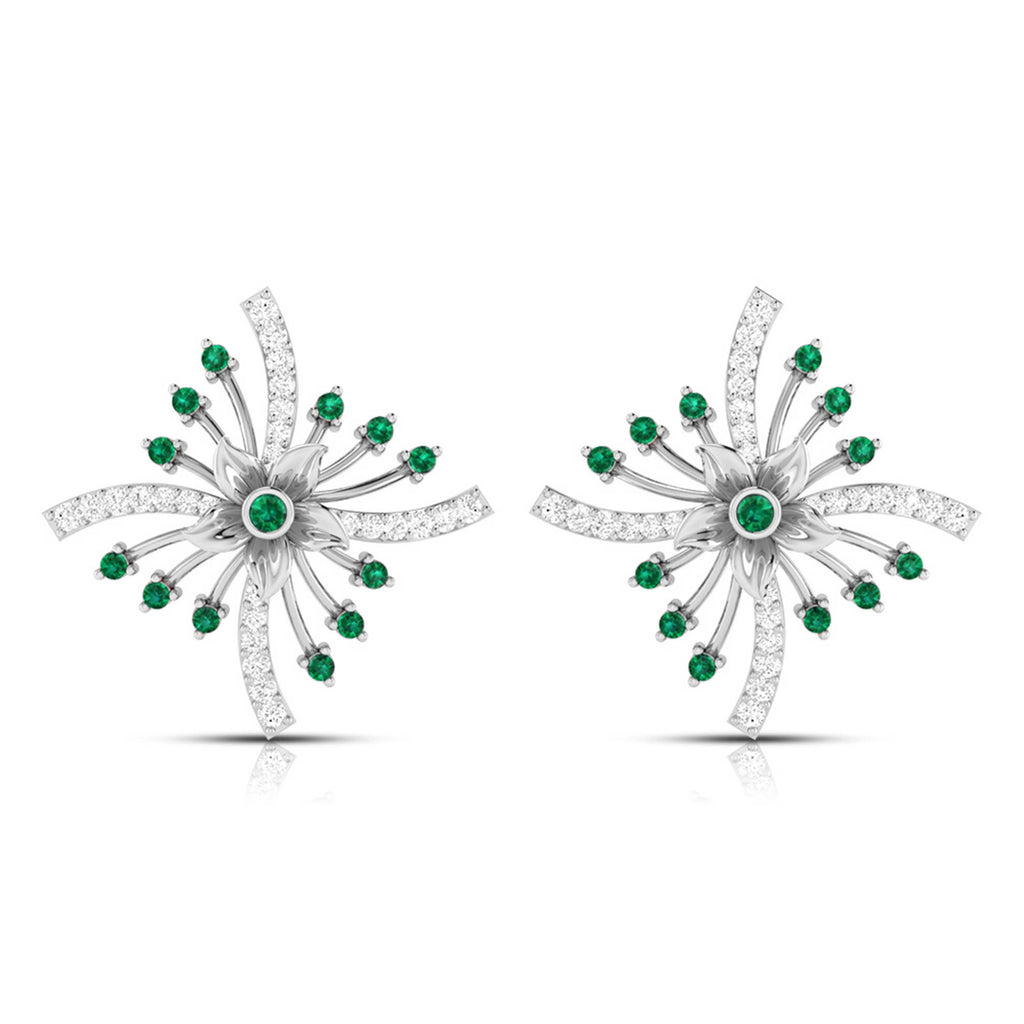 Platinum Diamond Earrings for Women JL PT E NL8581  Green Jewelove.US