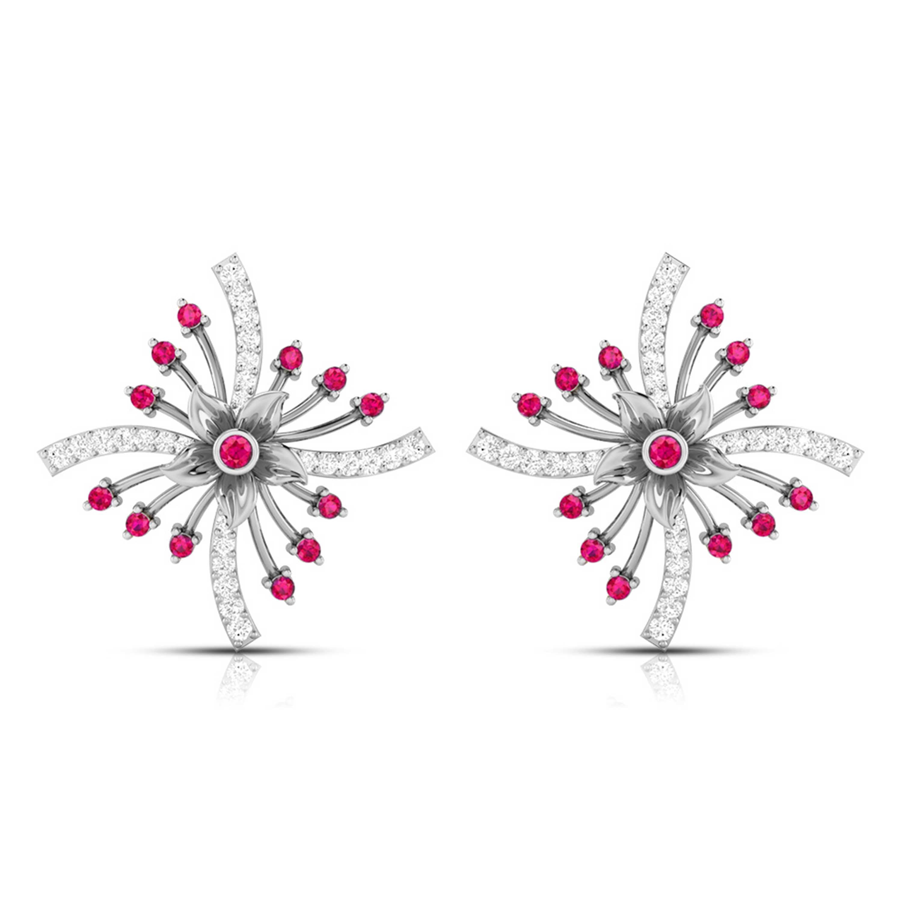 Platinum Diamond Earrings for Women JL PT E NL8581  Red Jewelove.US