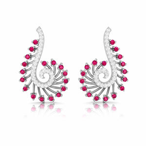 Designer Platinum Diamond Earrings for Women JL PT E NL8585  Red Jewelove.US