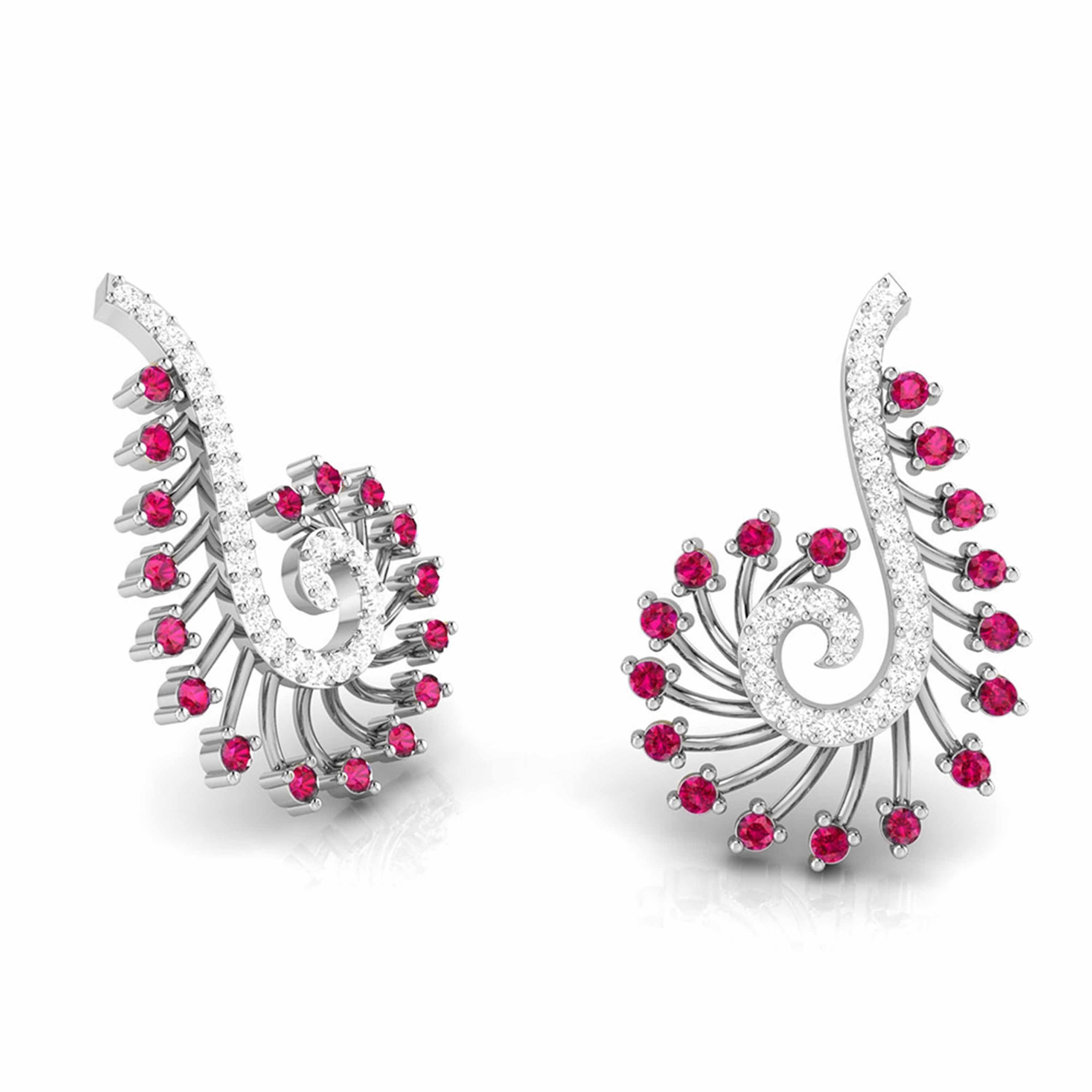 Designer Platinum Diamond Earrings for Women JL PT E NL8585   Jewelove.US