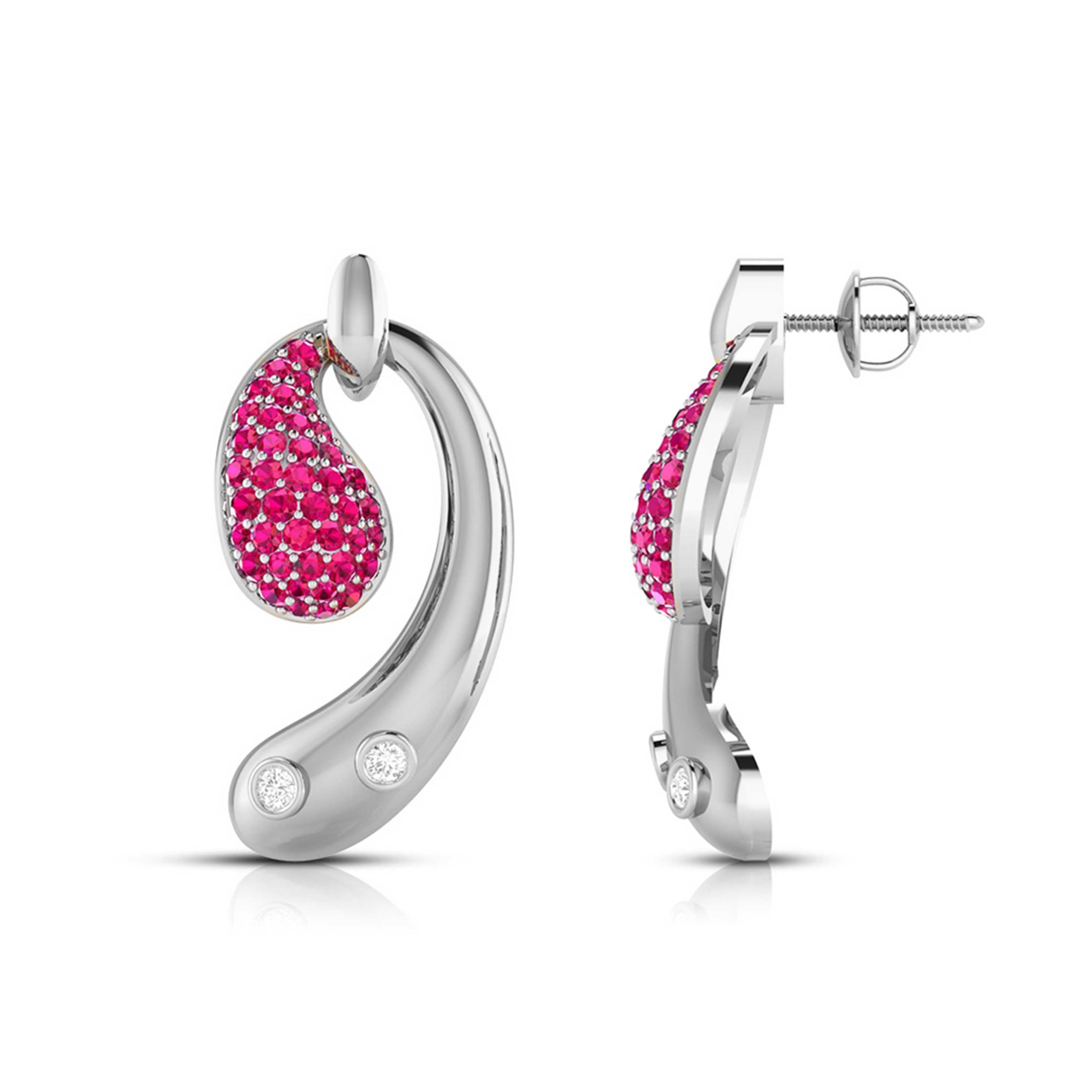 Designer Platinum Diamond Earrings for Women JL PT E NL8600   Jewelove.US