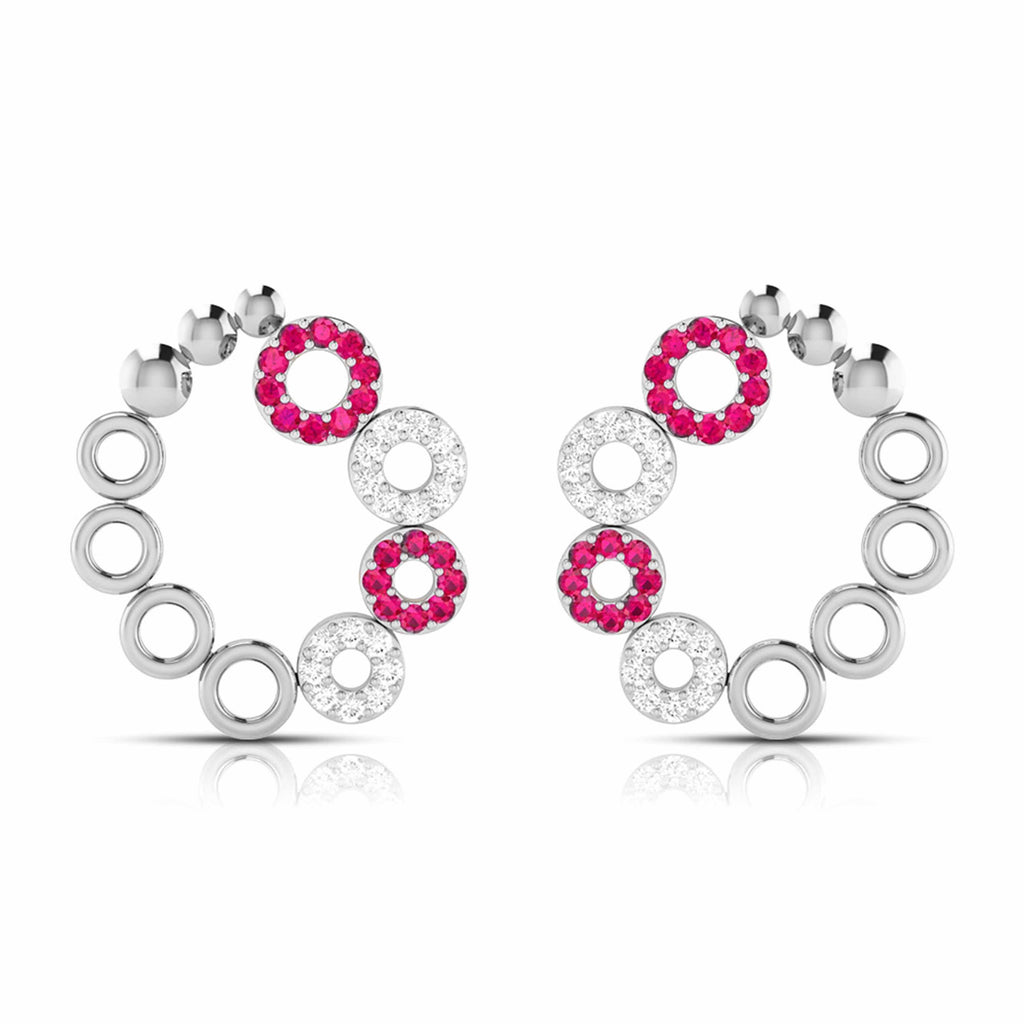 Platinum Earrings for Women JL PT E NL8632  Red Jewelove.US