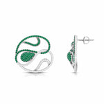 Load image into Gallery viewer, Designer Platinum Diamond Earrings With Emerald for Women JL PT E NL8662   Jewelove.US
