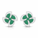 Load image into Gallery viewer, Designer Platinum Diamond Earrings With Emerald for Women JL PT E NL8663  Green Jewelove.US
