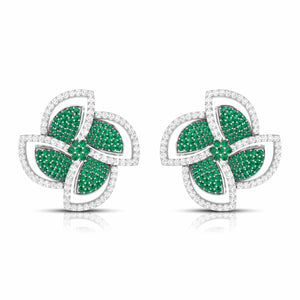 Designer Platinum Diamond Earrings With Emerald for Women JL PT E NL8663  Green Jewelove.US