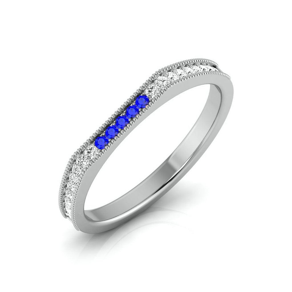 Blue Sapphire Platinum Diamond Engagement Ring JL PT LR 7032   Jewelove