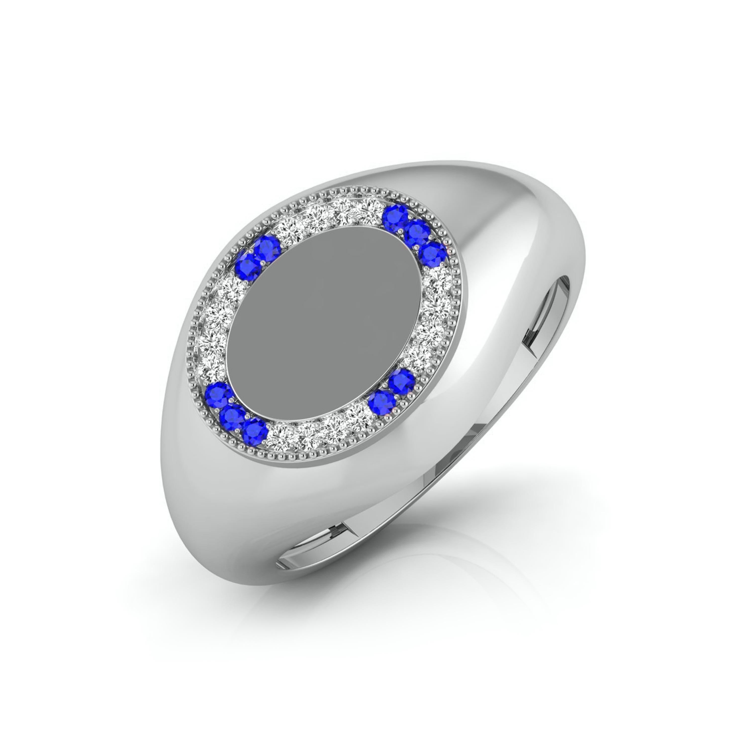 Blue Sapphire Platinum Diamond Engagement Ring JL PT LR 7034   Jewelove