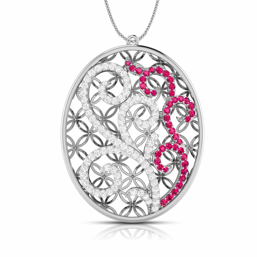 Platinum Diamond Pendant for Women JL PT P NL8605  Red Jewelove.US