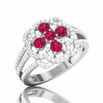 Load image into Gallery viewer, Designer Platinum Diamond Ruby Engagement Ring JL PT R8116   Jewelove
