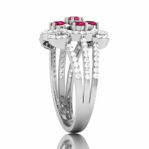 Designer Platinum Diamond Ruby Engagement Ring JL PT R8116   Jewelove