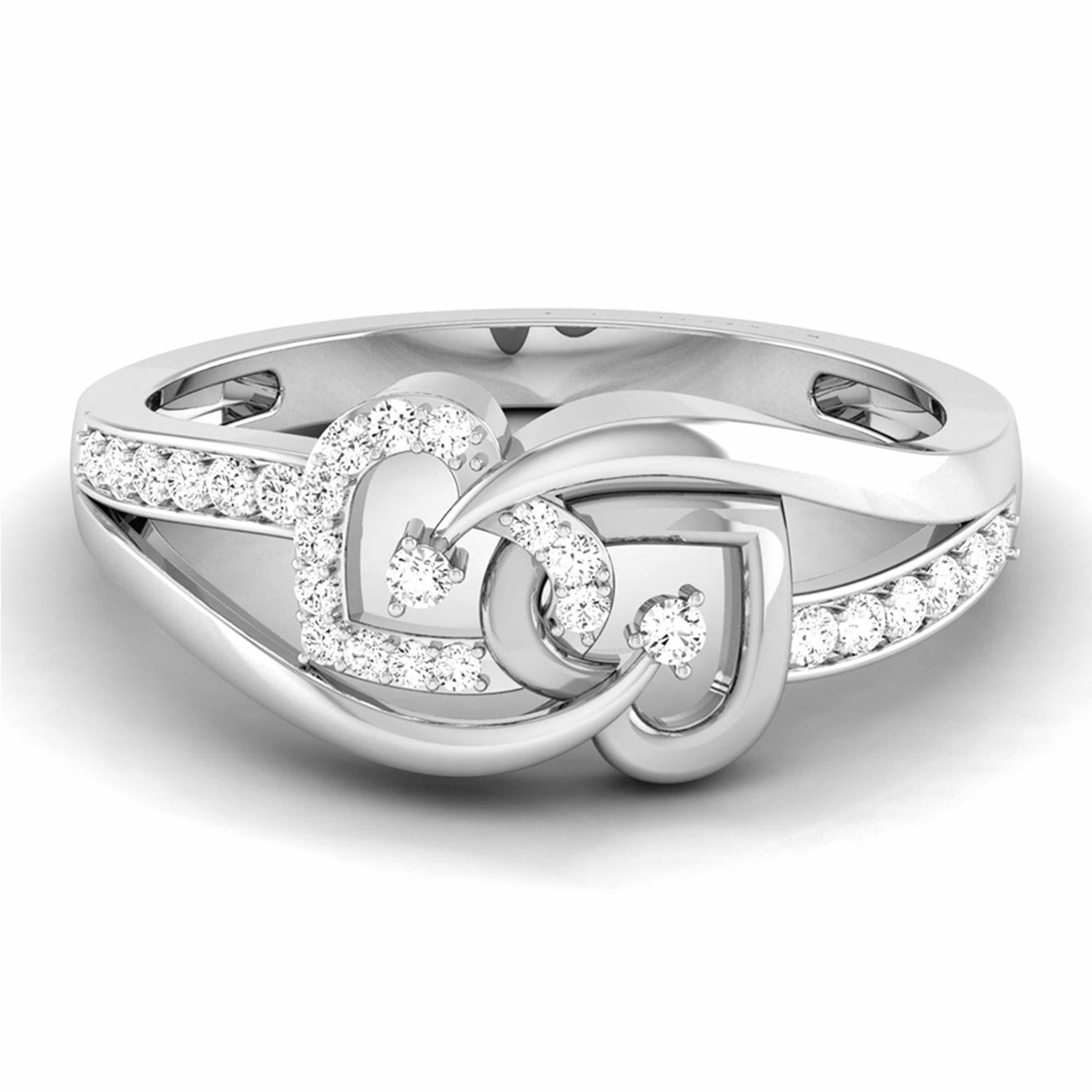 Designer Platinum Heart Diamond Ring JL PT R 8146   Jewelove.US